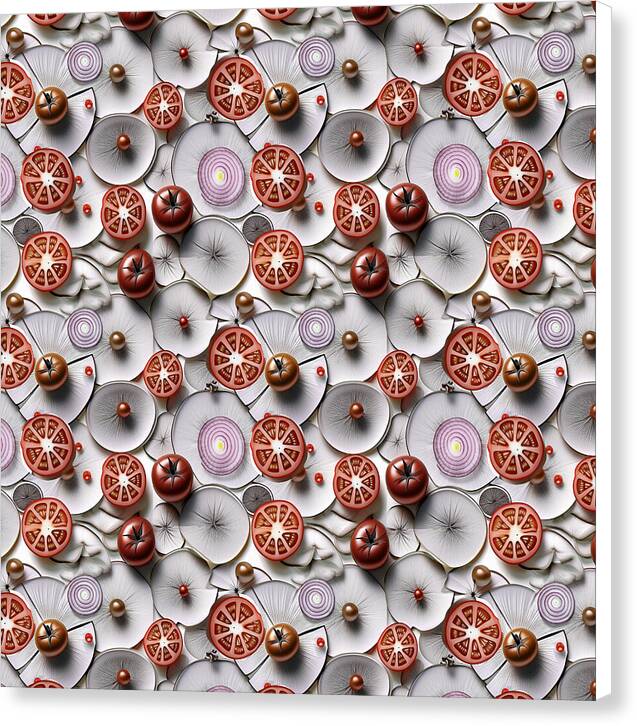 Geometric Food Pattern Design - Canvas Print