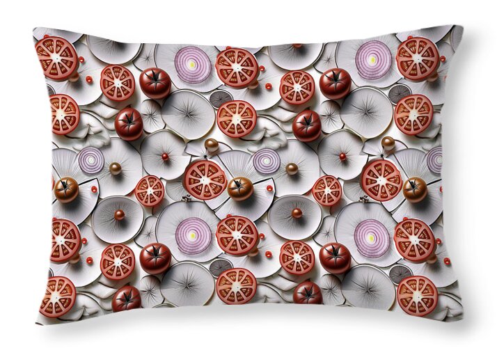 Geometric Food Pattern Design - Throw Pillow