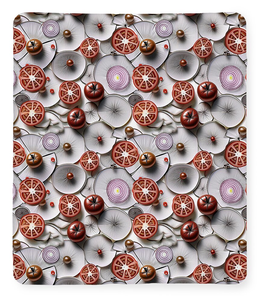 Geometric Food Pattern Design - Blanket