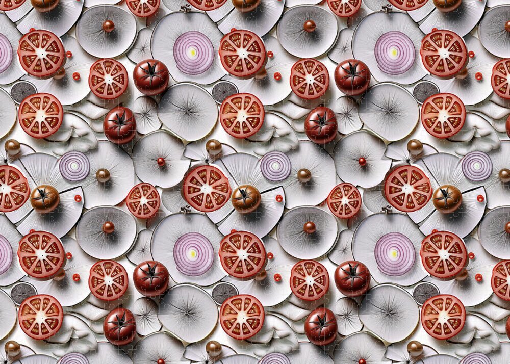 Geometric Food Pattern Design - Puzzle