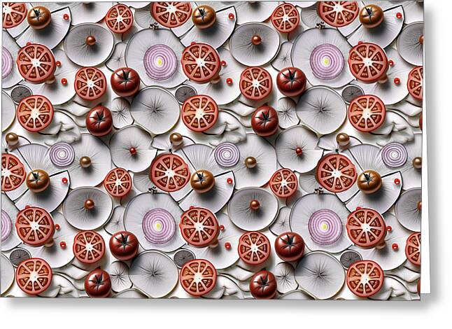Geometric Food Pattern Design - Greeting Card