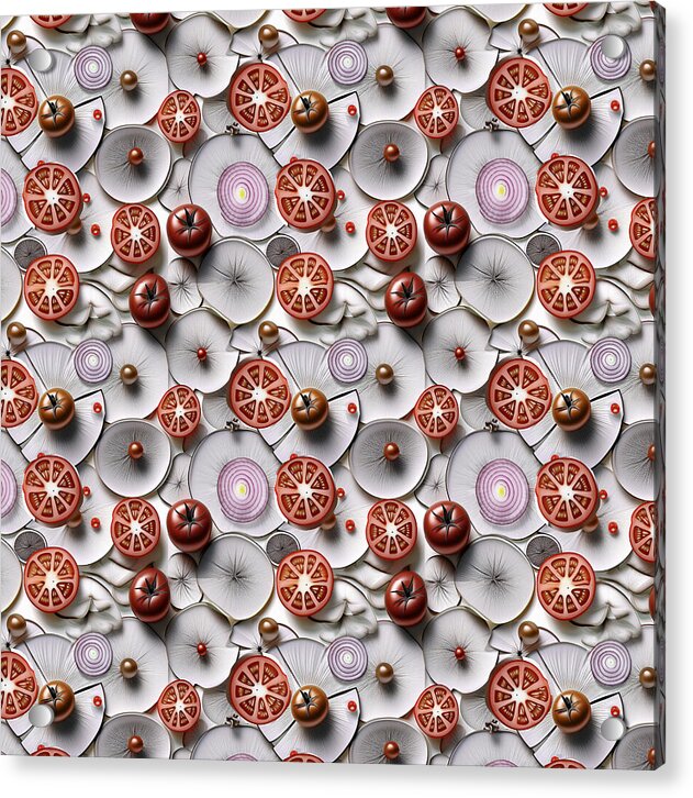 Geometric Food Pattern Design - Acrylic Print