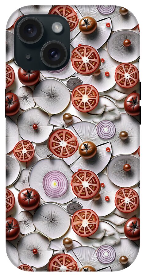 Geometric Food Pattern Design - Phone Case