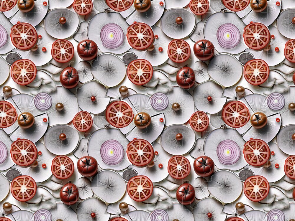 Geometric Food Pattern Design - Puzzle