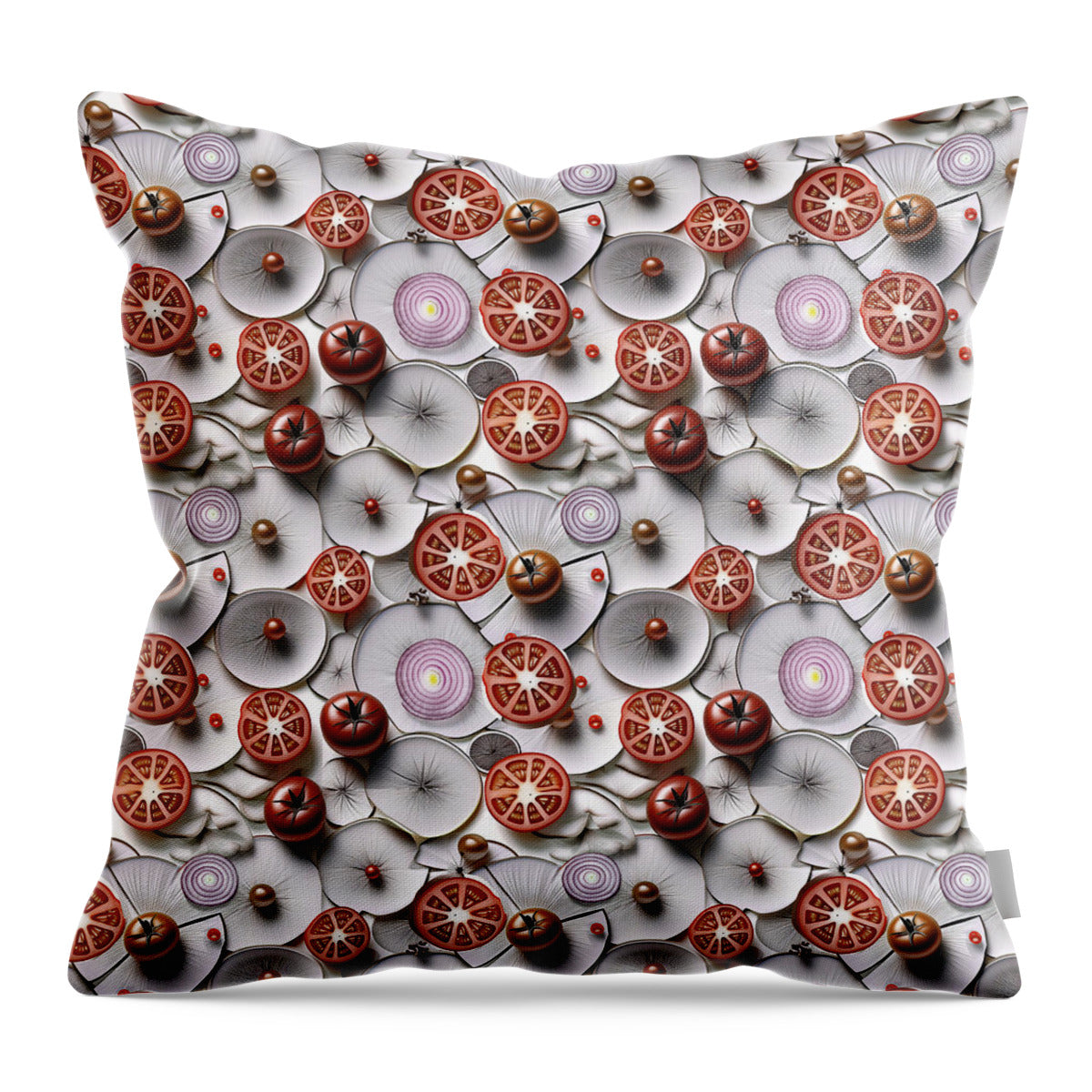 Geometric Food Pattern Design - Throw Pillow