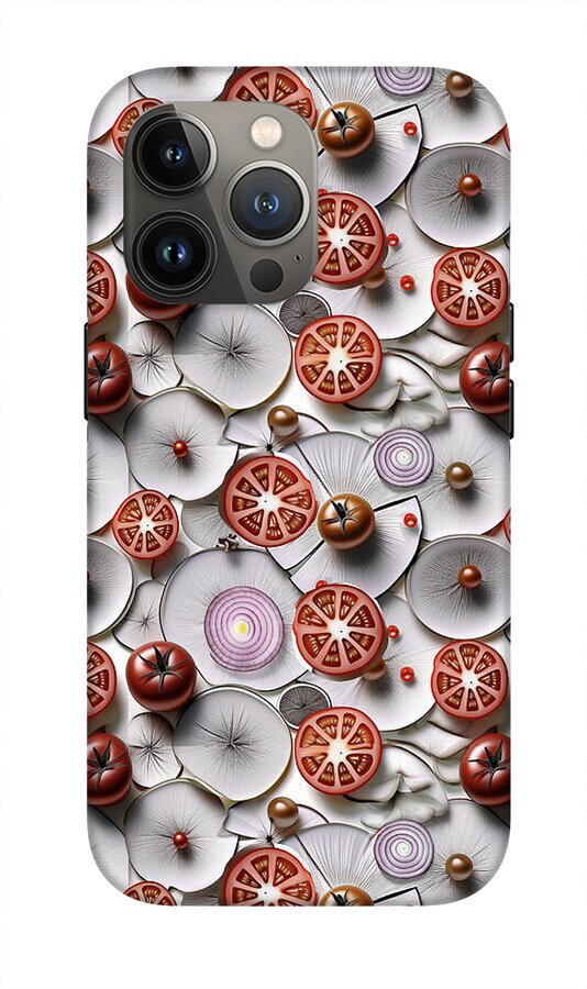 Geometric Food Pattern Design - Phone Case