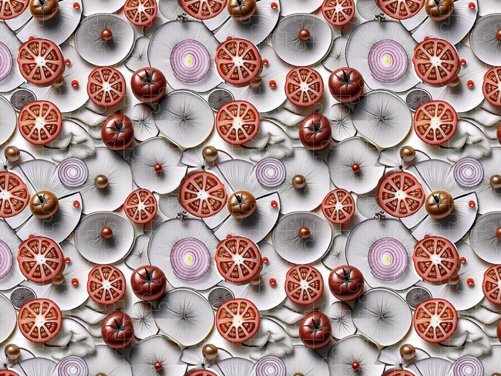 Geometric Food Pattern Design - Puzzle