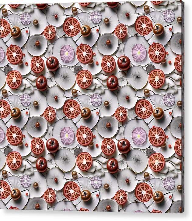Geometric Food Pattern Design - Acrylic Print
