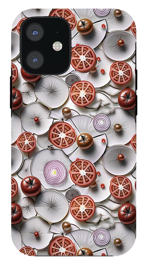 Geometric Food Pattern Design - Phone Case