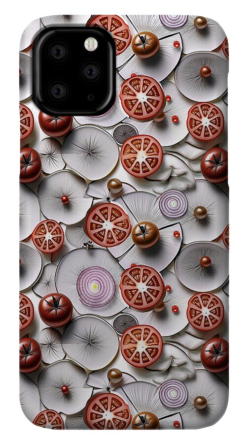 Geometric Food Pattern Design - Phone Case