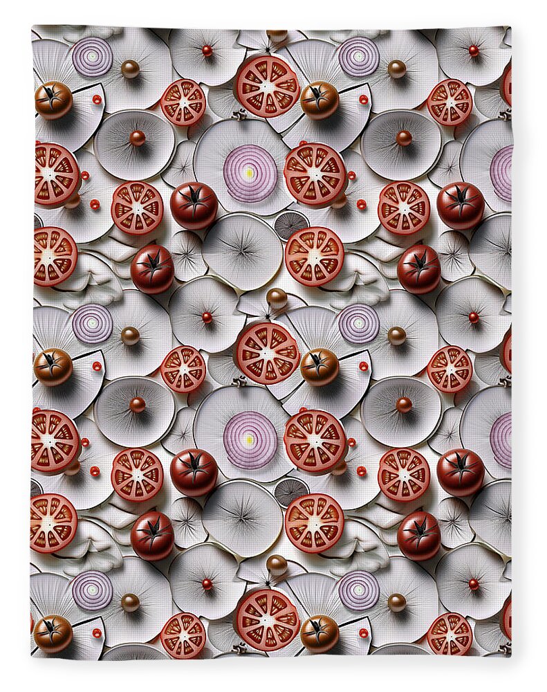 Geometric Food Pattern Design - Blanket