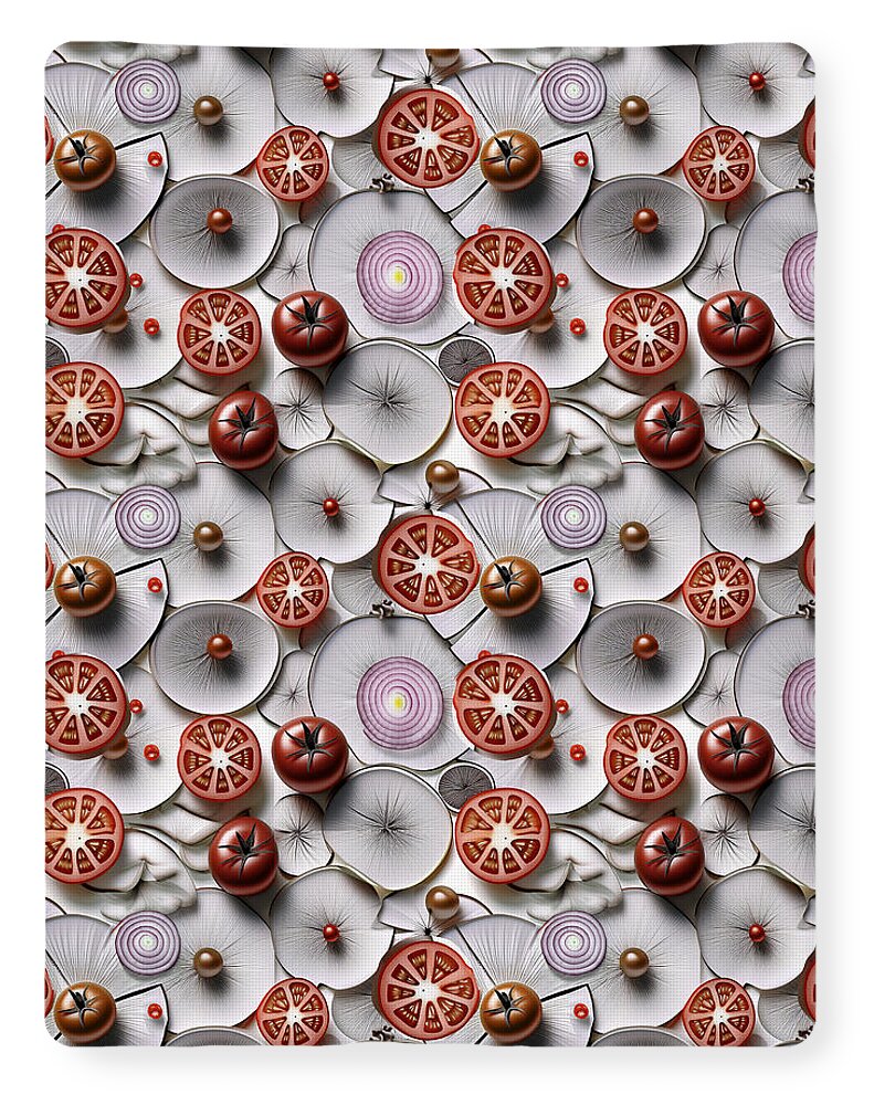 Geometric Food Pattern Design - Blanket