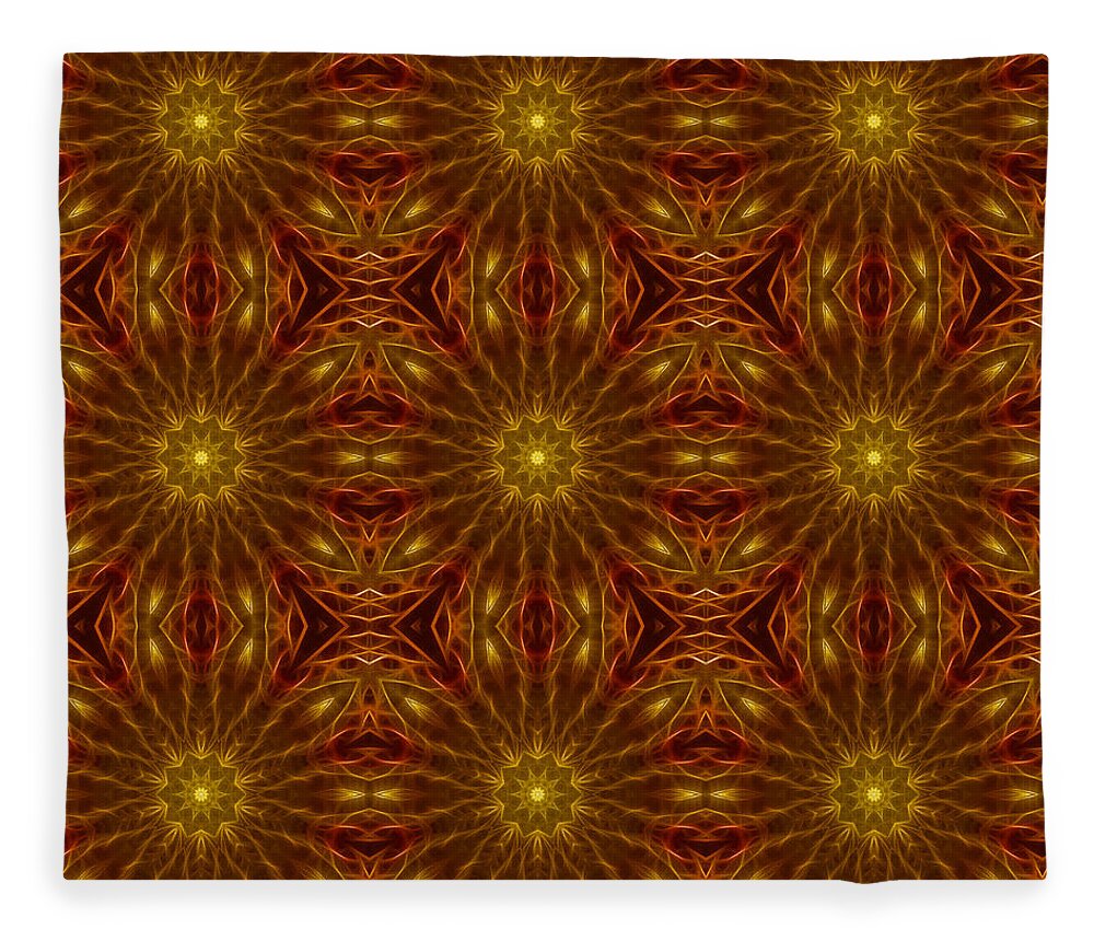 Gold Red Star Kaleidoscope - Blanket