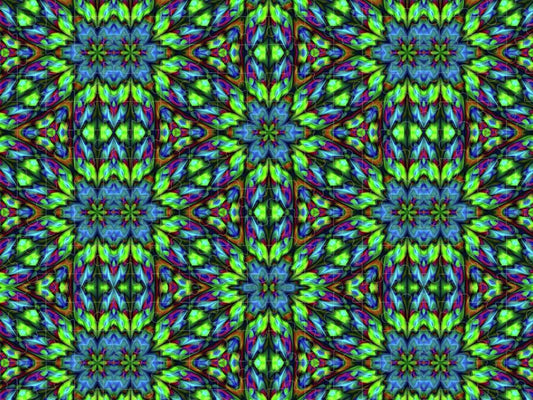 Green and Blue Geometric Kaleidoscope - Puzzle