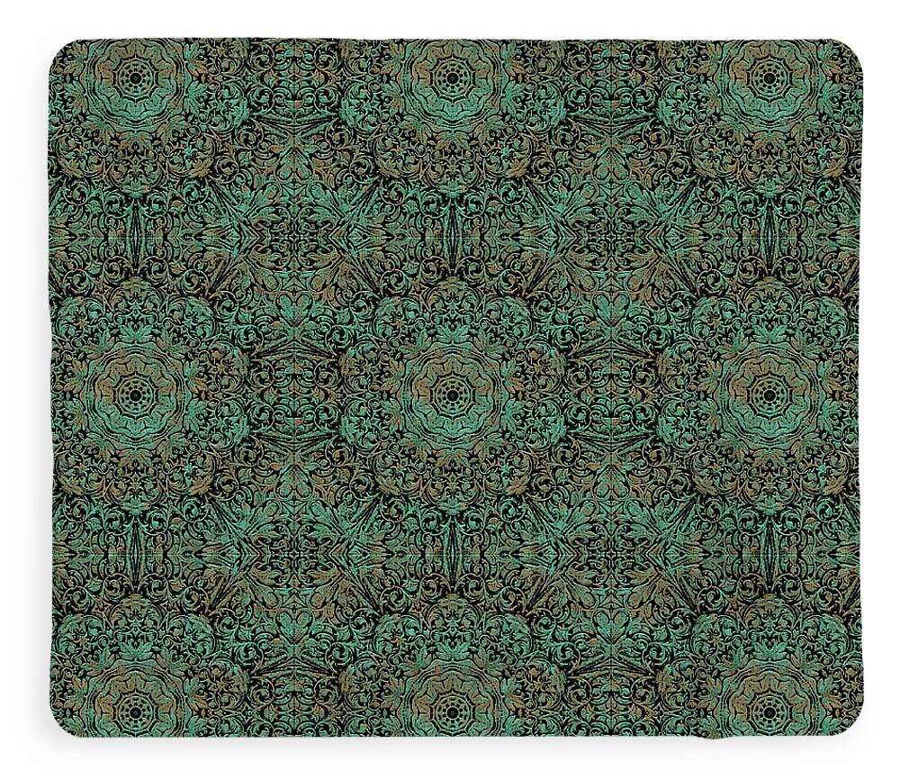 Green Copper Flower Kaleidoscope - Blanket