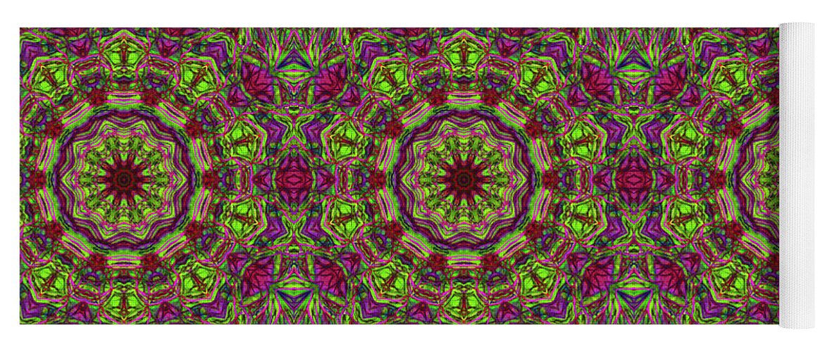 Green Pink Kaleidoscope - Yoga Mat