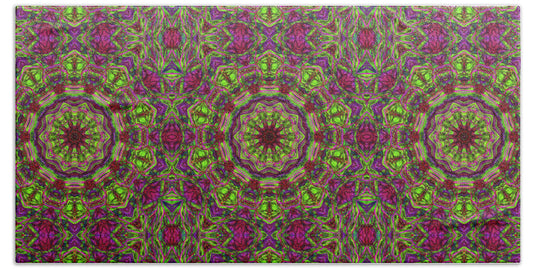Green Pink Kaleidoscope - Bath Towel