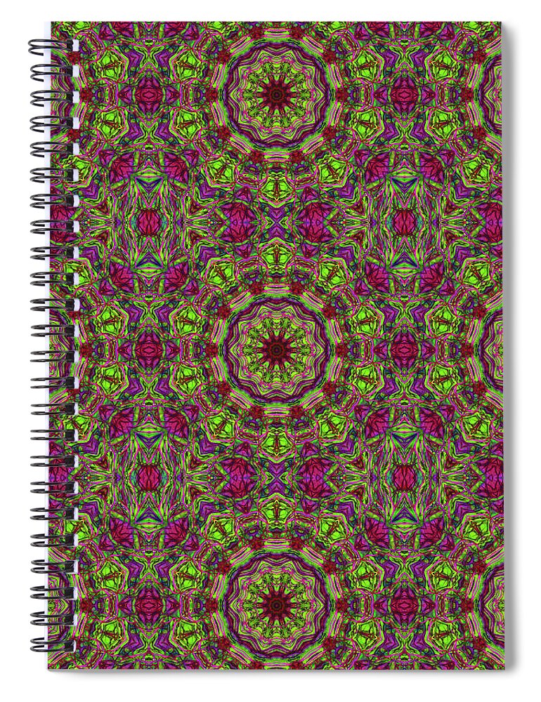 Green Pink Kaleidoscope - Spiral Notebook