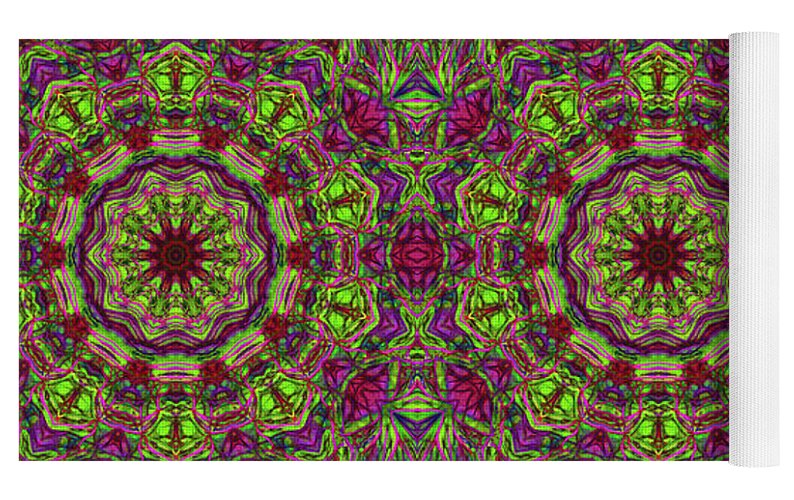 Green Pink Kaleidoscope - Yoga Mat