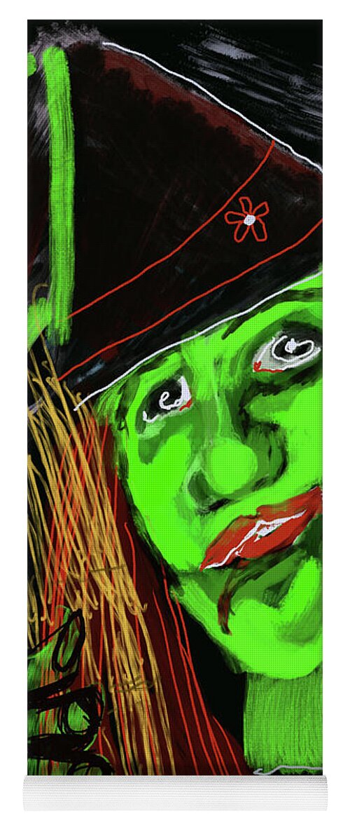 Green Witch with a Broom - Yoga Mat