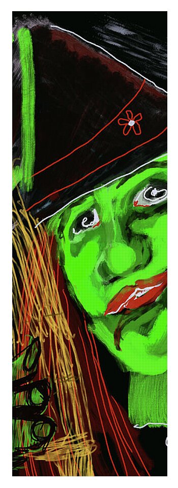 Green Witch with a Broom - Yoga Mat