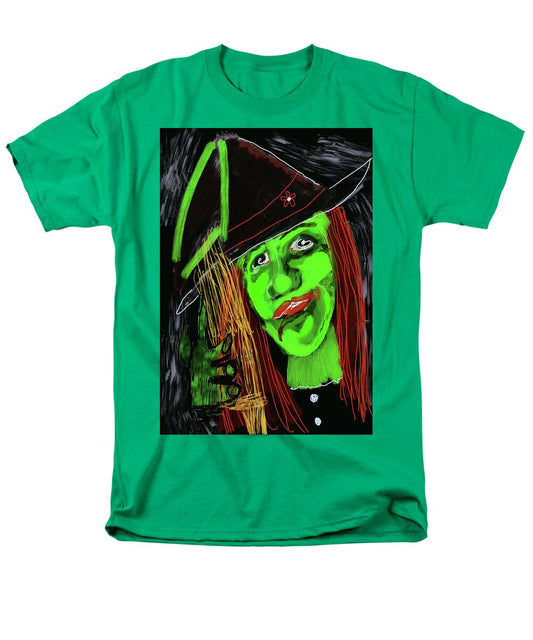 Green Witch with a Broom - Men's T-Shirt  (Regular Fit)