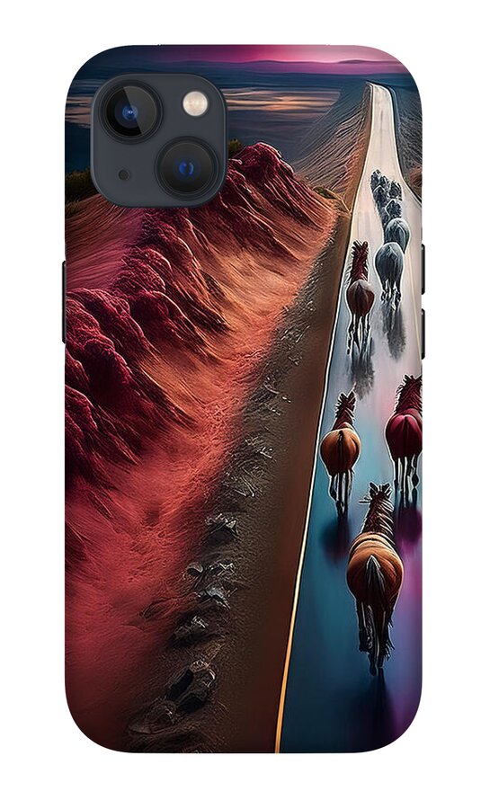 Horses In The Rain - Phone Case