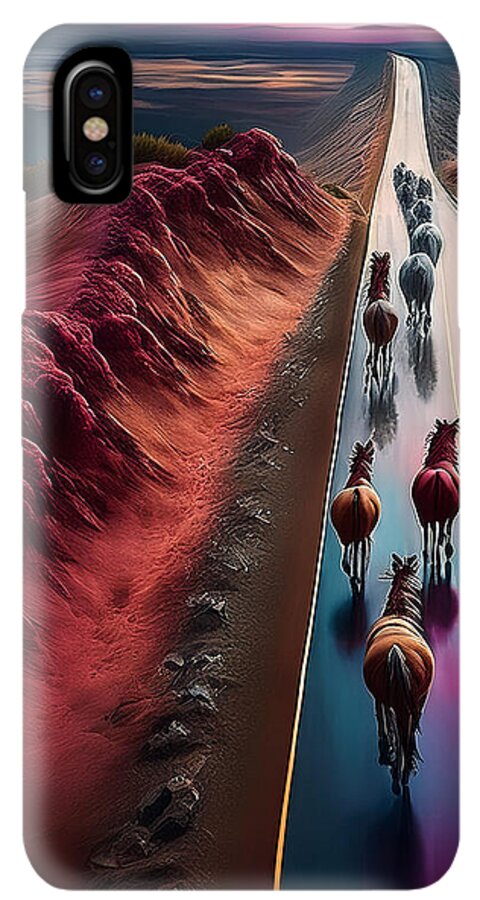 Horses In The Rain - Phone Case