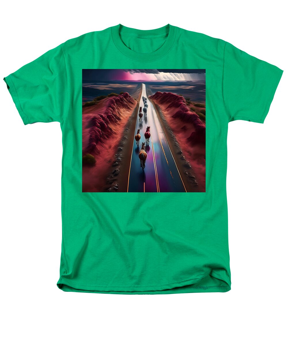 Horses In The Rain - Men's T-Shirt (Regular Fit)