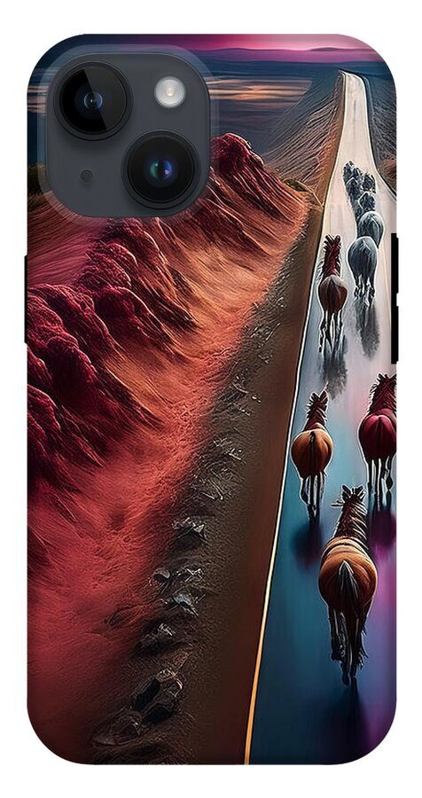 Horses In The Rain - Phone Case