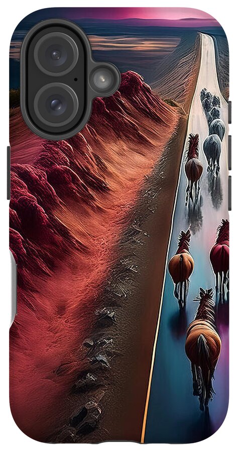 Horses In The Rain - Phone Case