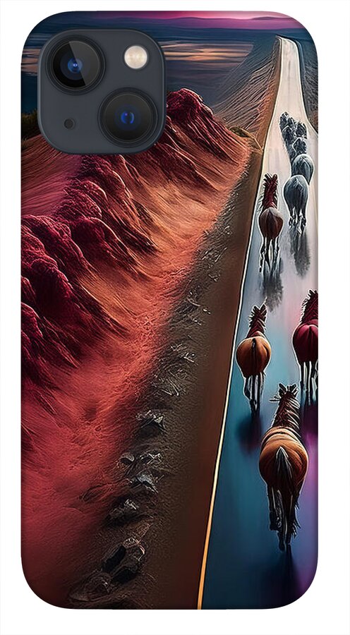 Horses In The Rain - Phone Case