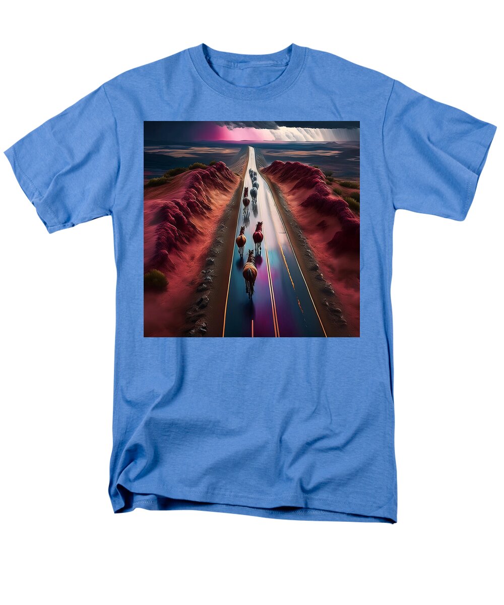 Horses In The Rain - Men's T-Shirt (Regular Fit)