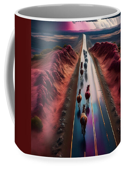 Horses In The Rain - Mug