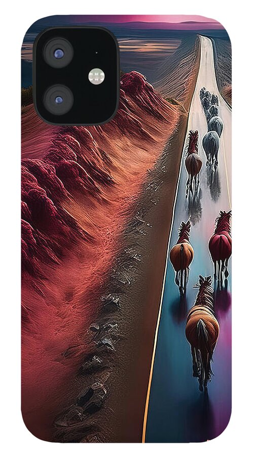 Horses In The Rain - Phone Case