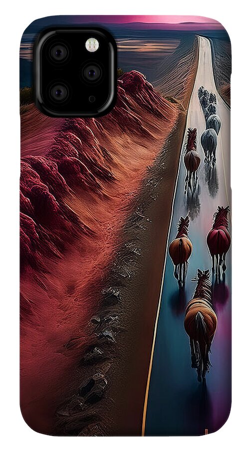 Horses In The Rain - Phone Case