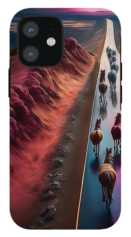 Horses In The Rain - Phone Case