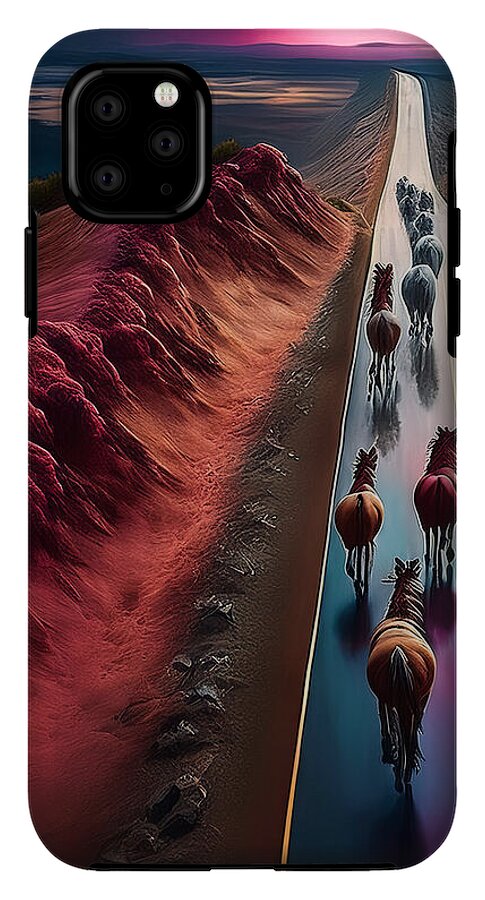 Horses In The Rain - Phone Case