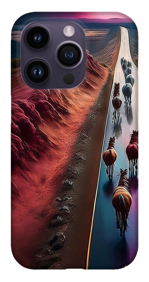 Horses In The Rain - Phone Case
