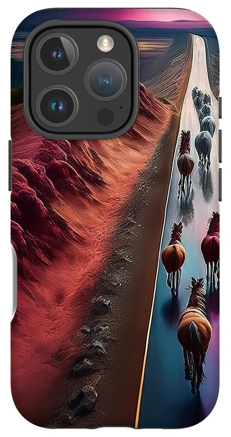 Horses In The Rain - Phone Case