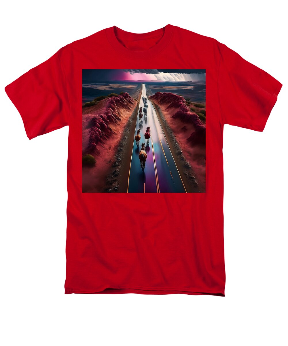 Horses In The Rain - Men's T-Shirt (Regular Fit)