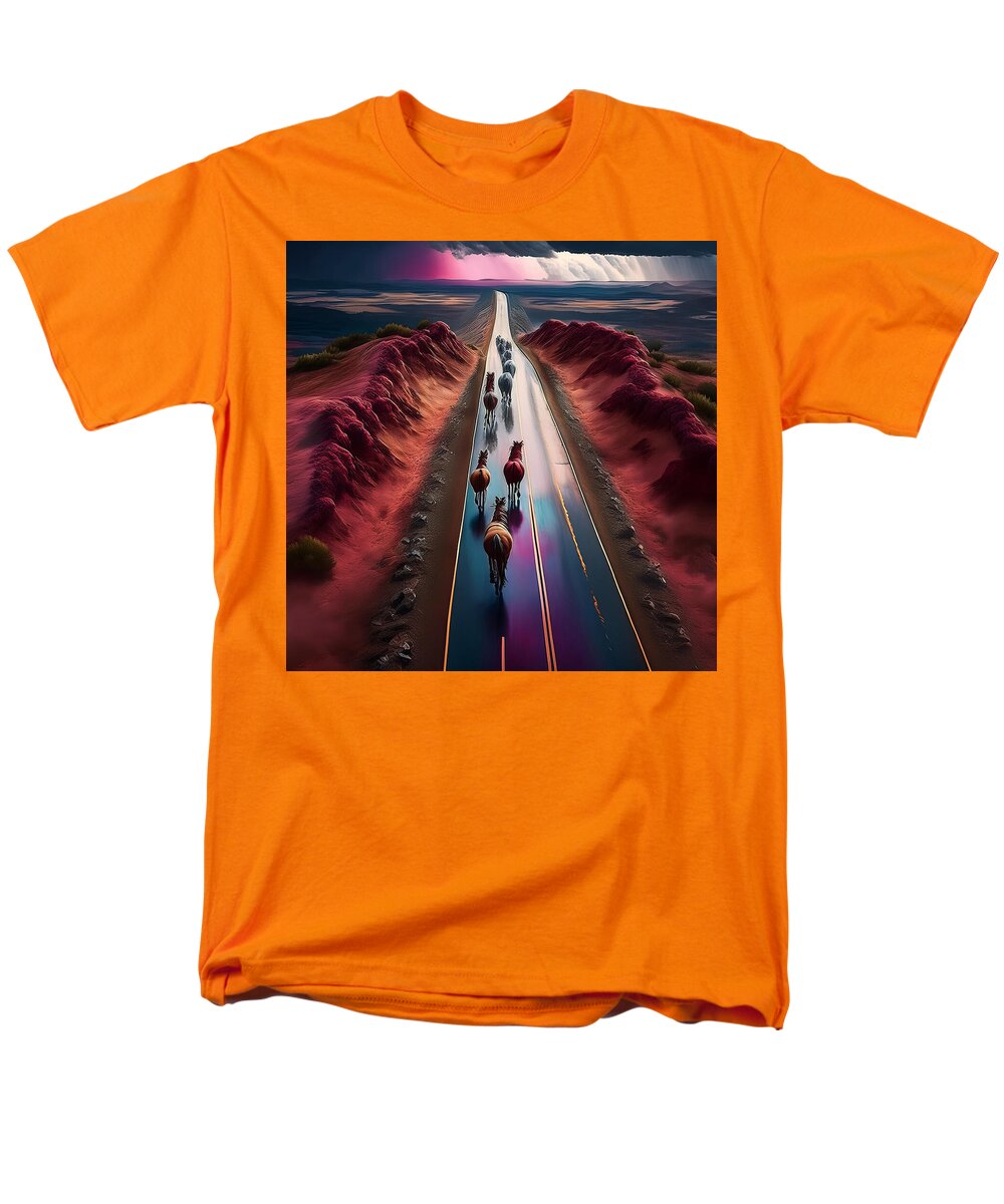 Horses In The Rain - Men's T-Shirt (Regular Fit)