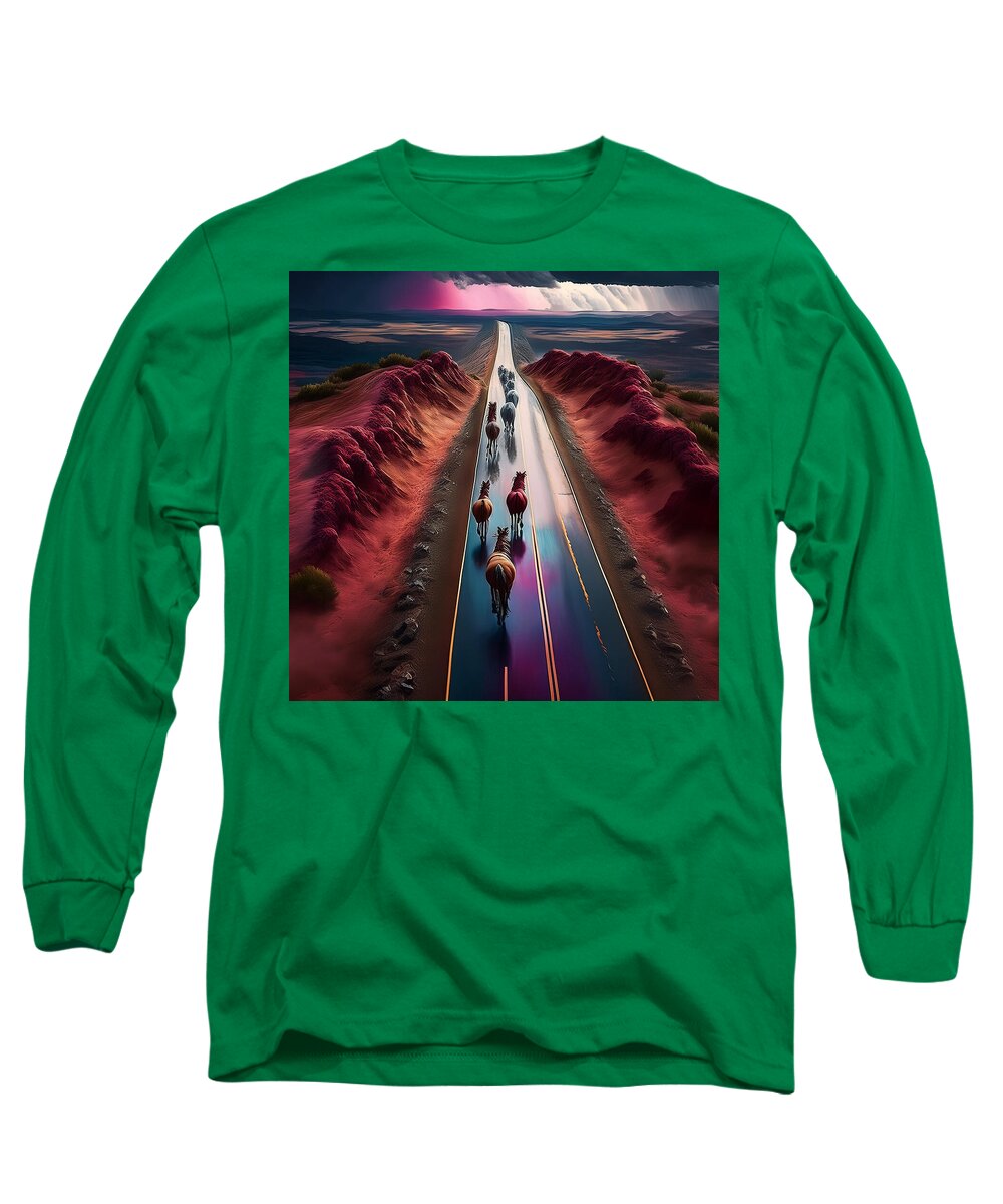 Horses In The Rain - Long Sleeve T-Shirt