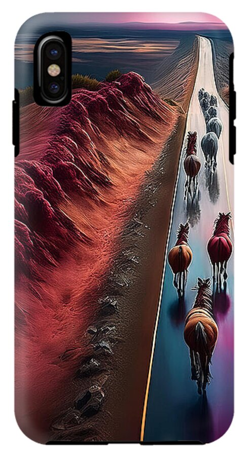 Horses In The Rain - Phone Case