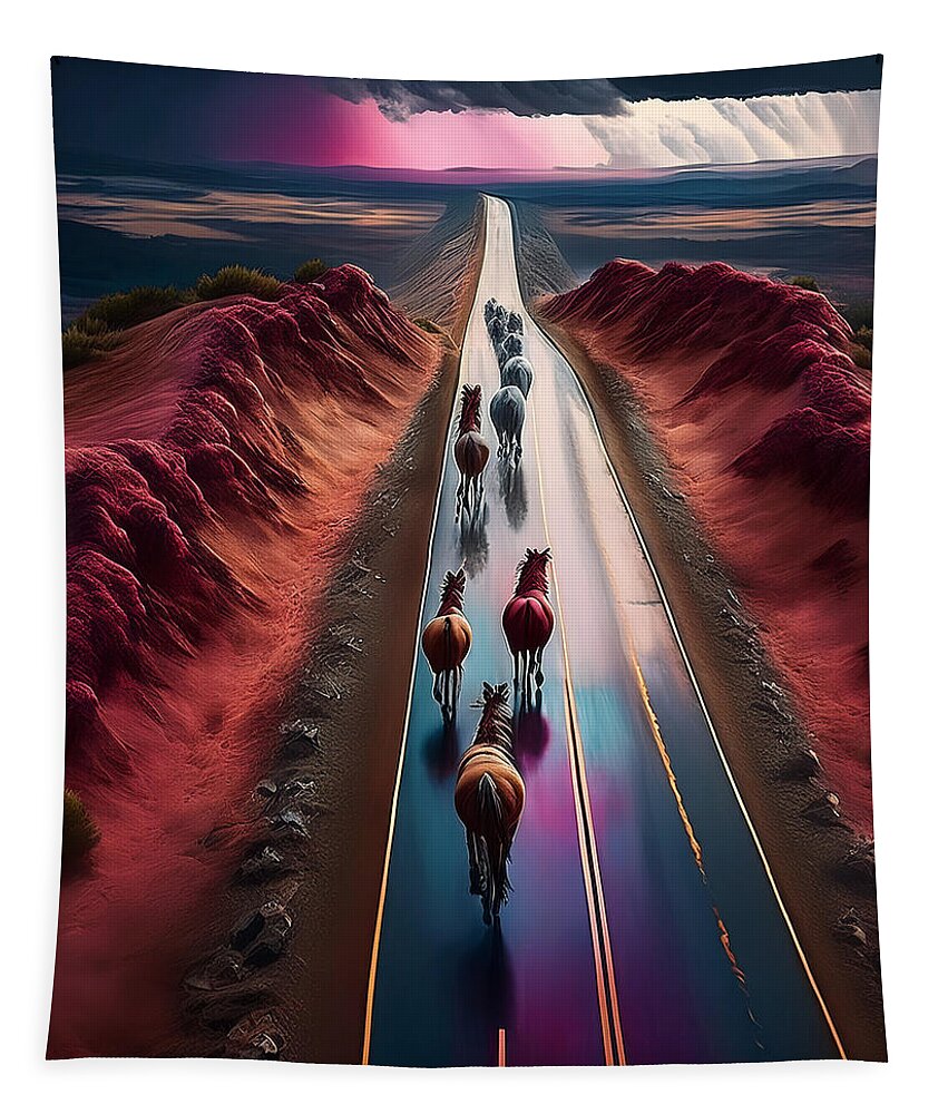 Horses In The Rain - Tapestry