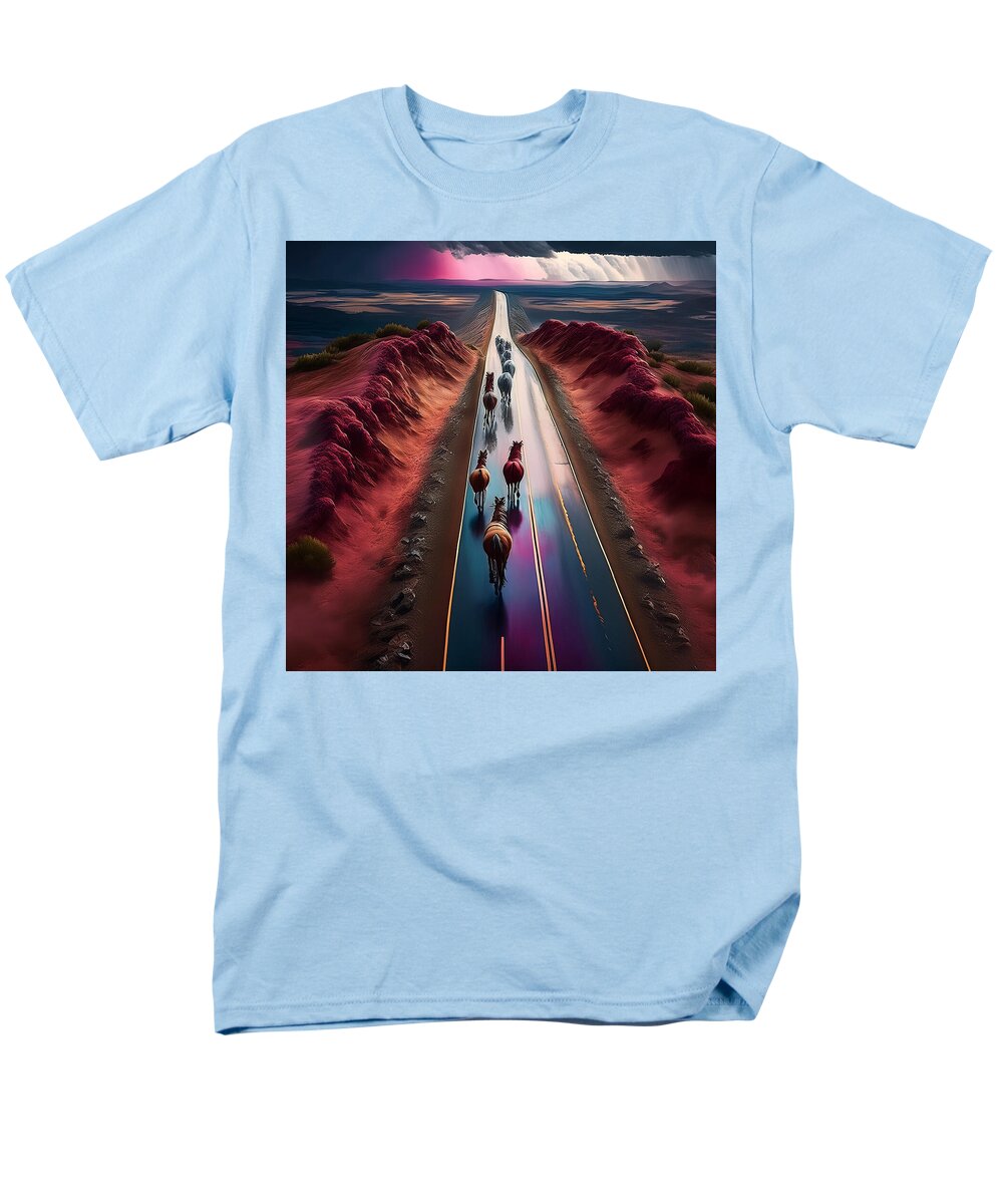 Horses In The Rain - Men's T-Shirt (Regular Fit)