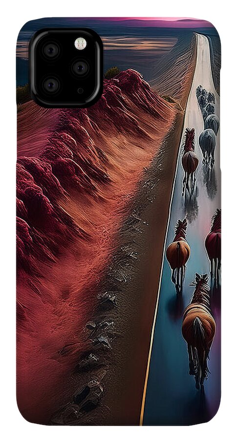 Horses In The Rain - Phone Case