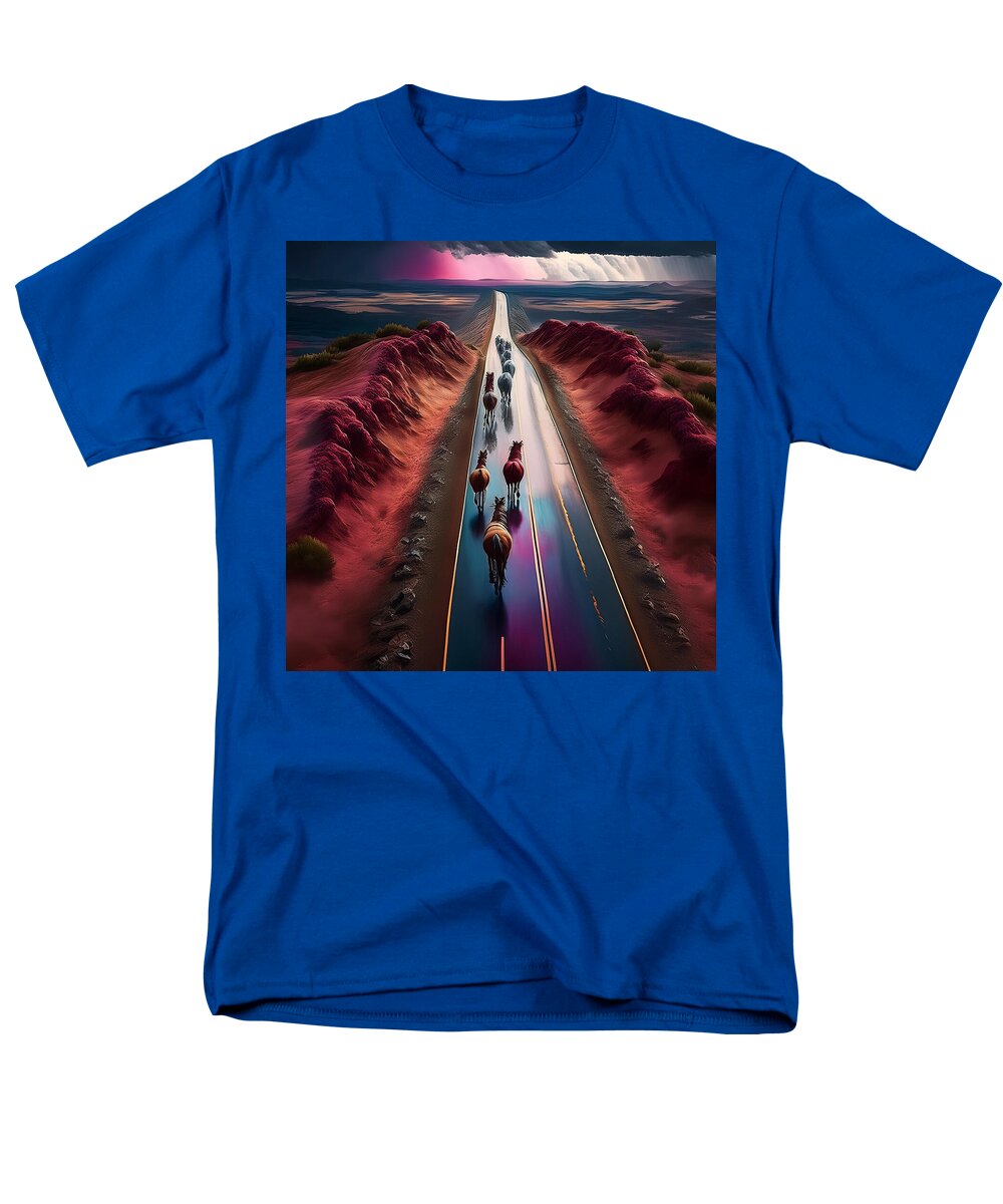 Horses In The Rain - Men's T-Shirt (Regular Fit)