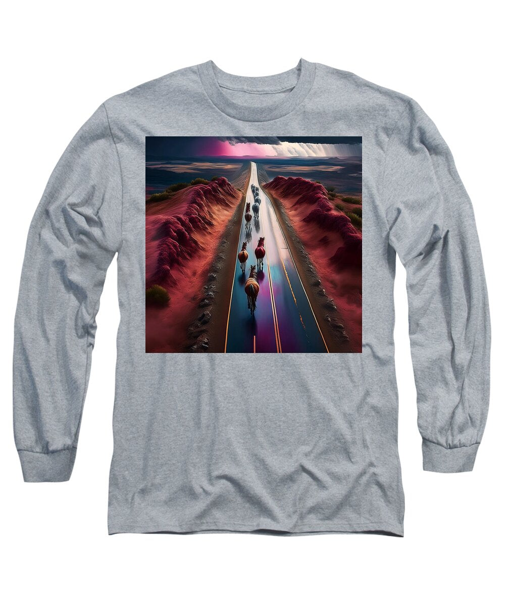 Horses In The Rain - Long Sleeve T-Shirt