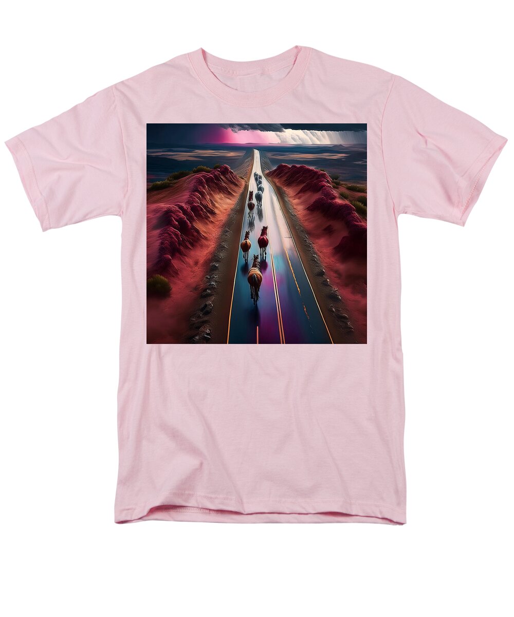 Horses In The Rain - Men's T-Shirt (Regular Fit)